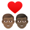 Couple with Heart- Man- Man- Medium-Dark Skin Tone- Dark Skin Tone emoji on Emojione